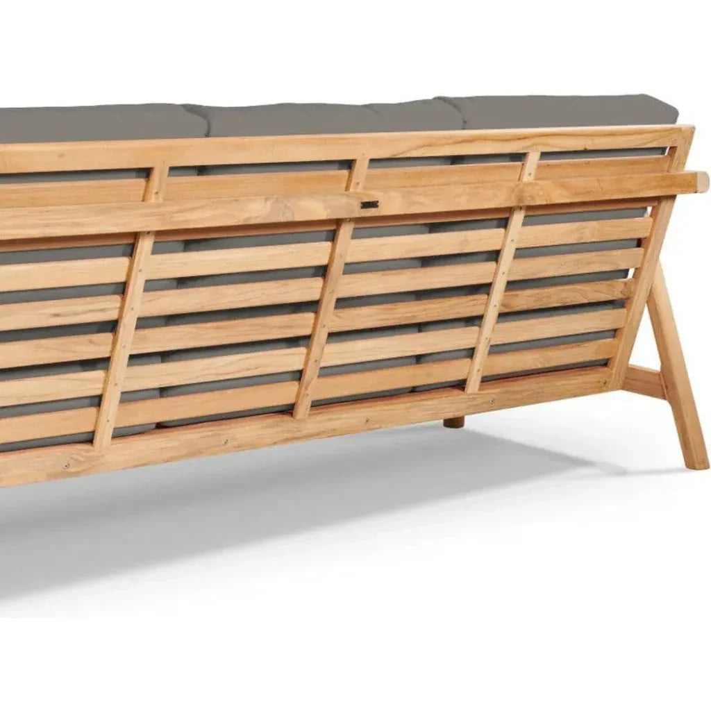 Aalto 86-inch Teak Deep Outdoor Couch with Sunbrella Cushions