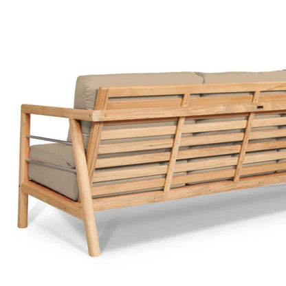 Aalto 86-inch Teak Deep Outdoor Couch with Sunbrella Cushions