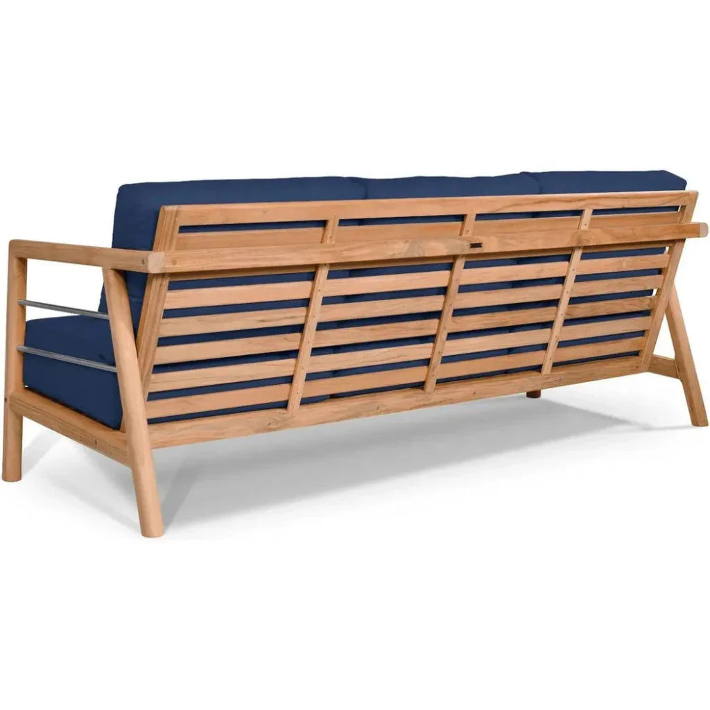 Aalto 86-inch Teak Deep Outdoor Couch with Sunbrella Cushions