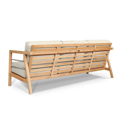 Aalto 86-inch Teak Deep Outdoor Couch with Sunbrella Cushions