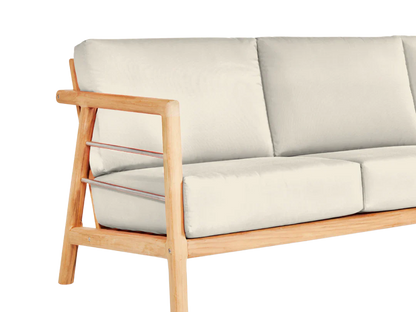 Aalto 86-inch Teak Deep Outdoor Couch with Sunbrella Cushions