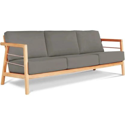 Aalto 86-inch Teak Deep Outdoor Couch with Sunbrella Cushions