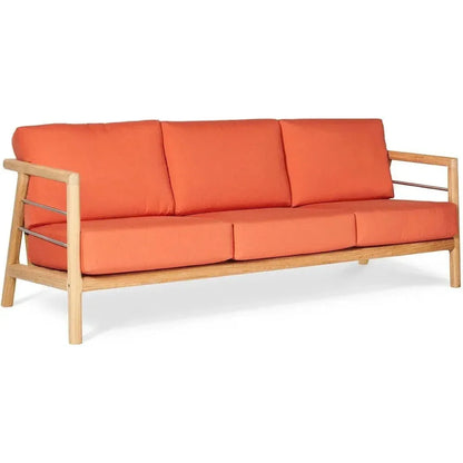 Aalto 86-inch Teak Deep Outdoor Couch with Sunbrella Cushions
