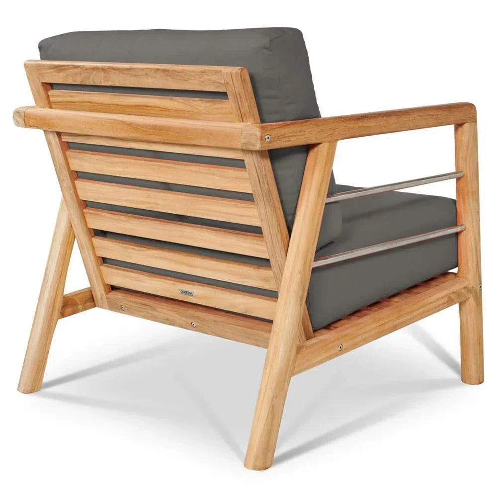 Aalto Teak Deep Outdoor Club Chair Sunbrella Cushion