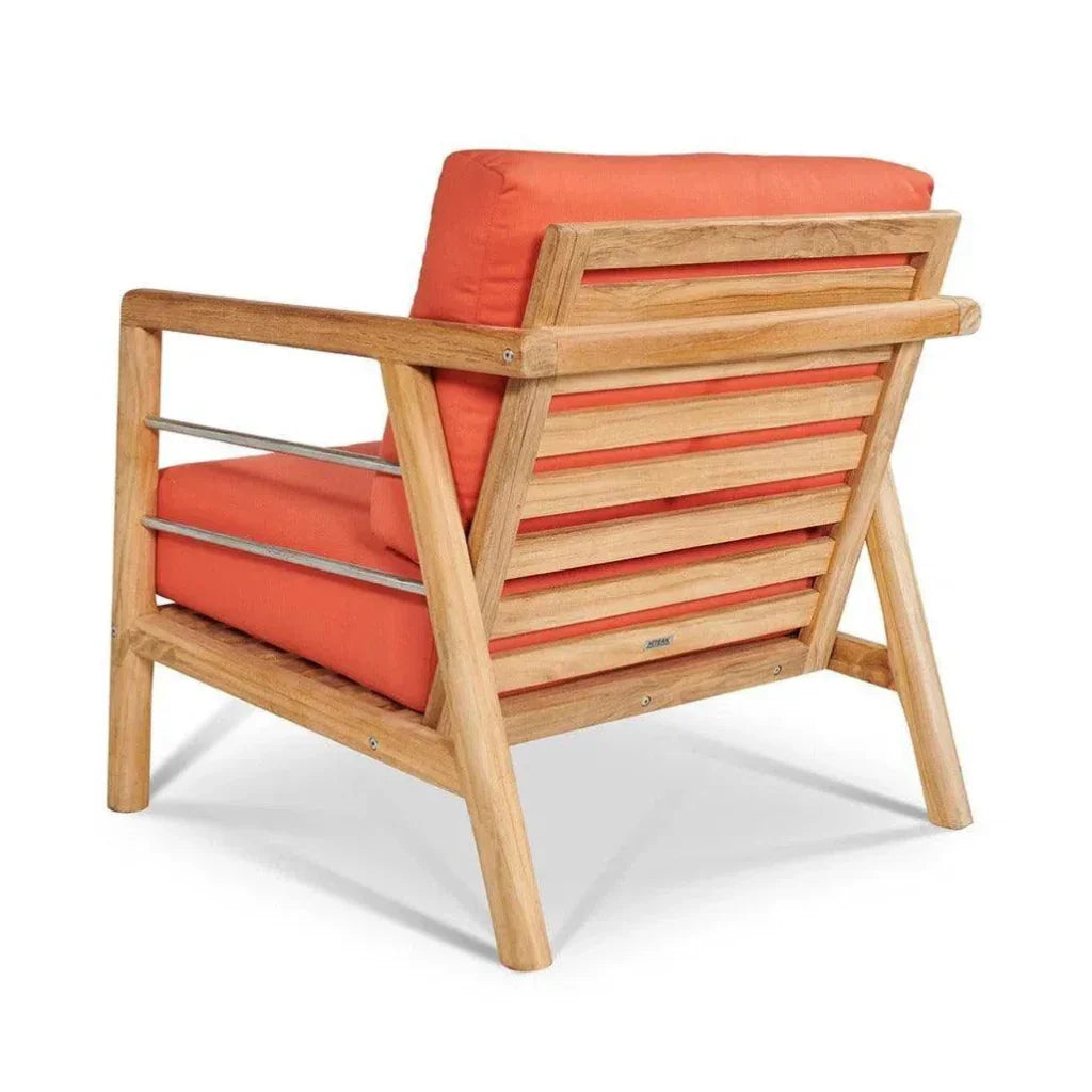 Aalto Teak Deep Outdoor Club Chair Sunbrella Cushion