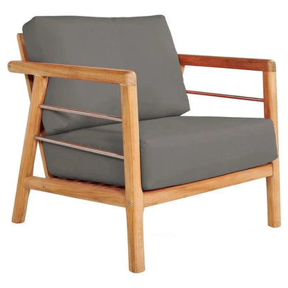 Aalto Teak Deep Outdoor Club Chair Sunbrella Cushion