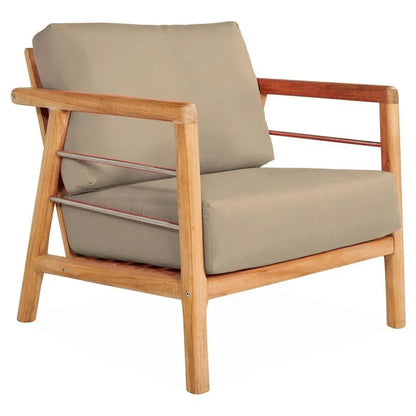 Aalto Teak Deep Outdoor Club Chair Sunbrella Cushion