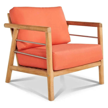 Aalto Teak Deep Outdoor Club Chair Sunbrella Cushion