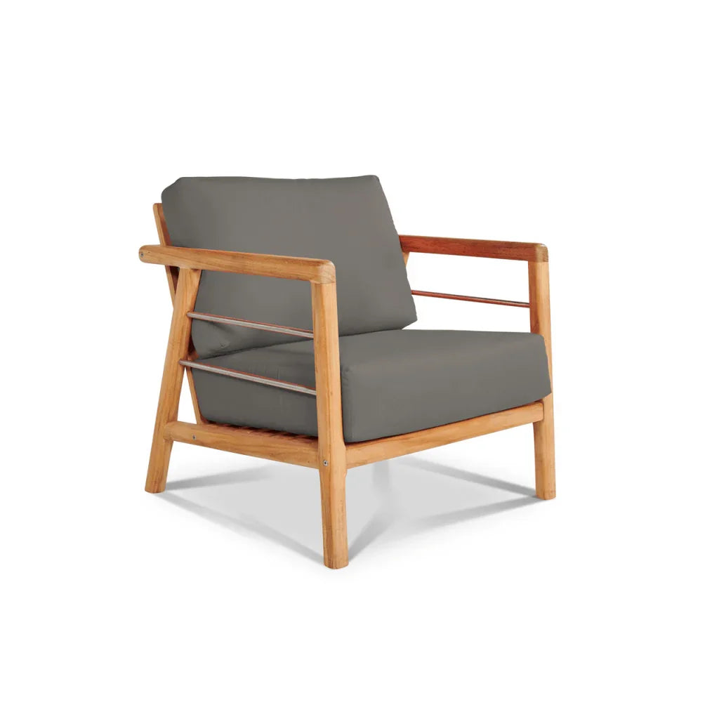 Aalto Teak Patio Deep Sofa Set with Sunbrella Cushion 4PC