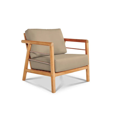 Aalto Teak Patio Deep Sofa Set with Sunbrella Cushion 4PC