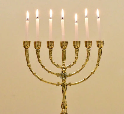 7 Branch Brass Menorah Candle Holder High Quality Customizable Top Table Menorah for Christmas-Durable Eco-Friendly Handmade