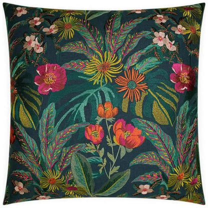 Abelia Embroidery Floral Navy Large Throw Pillow Insert