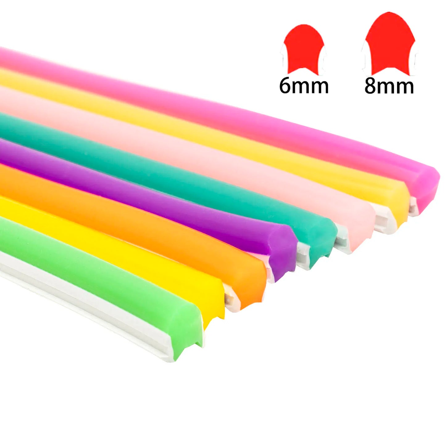 0.5-10m 6mm 8mm Silicone Neon Strip Tube Bendable Separate Newly Flexible For DIY LED Neon Sign Waterproof IP67