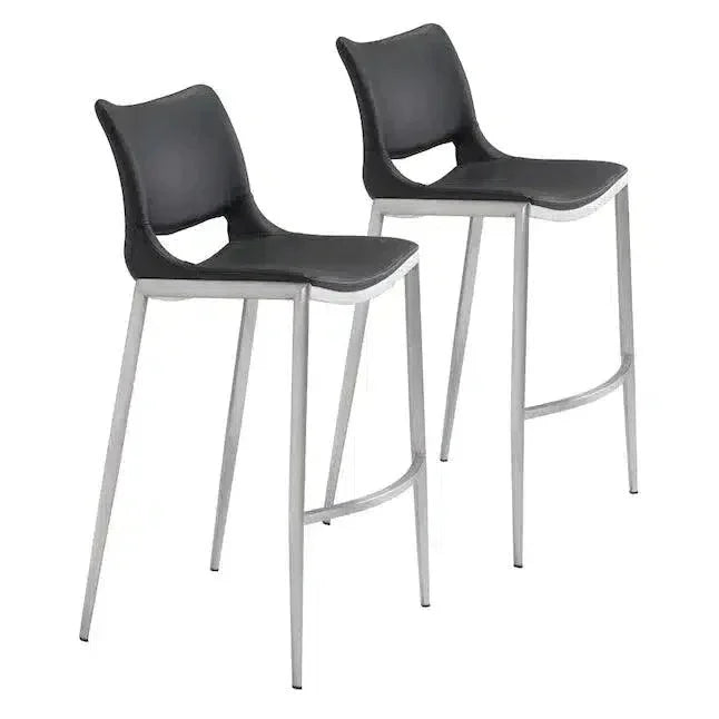 Ace Black & Silver Bar Chair (Set of 2)