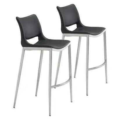 Ace Black & Silver Bar Chair (Set of 2)