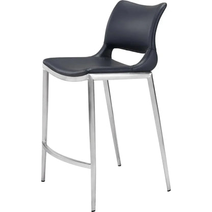 Ace Counter Chair (Set of 2) Black & Silver