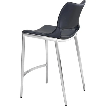 Ace Counter Chair (Set of 2) Black & Silver