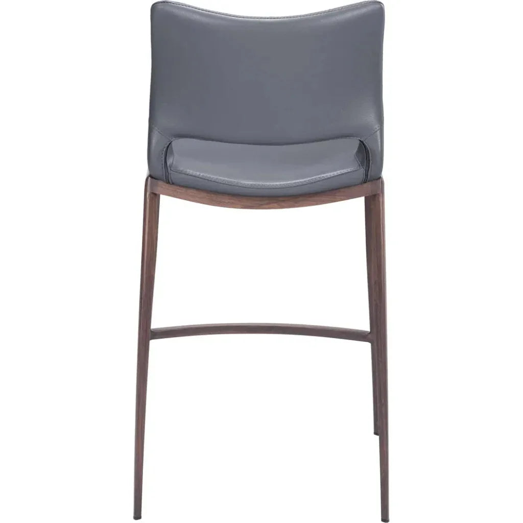 Ace Counter Stool 2PC Dark Gray & Walnut