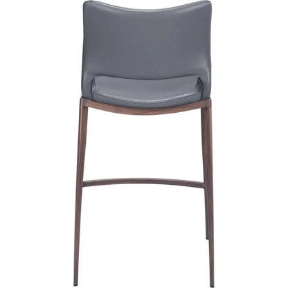 Ace Counter Stool 2PC Dark Gray & Walnut