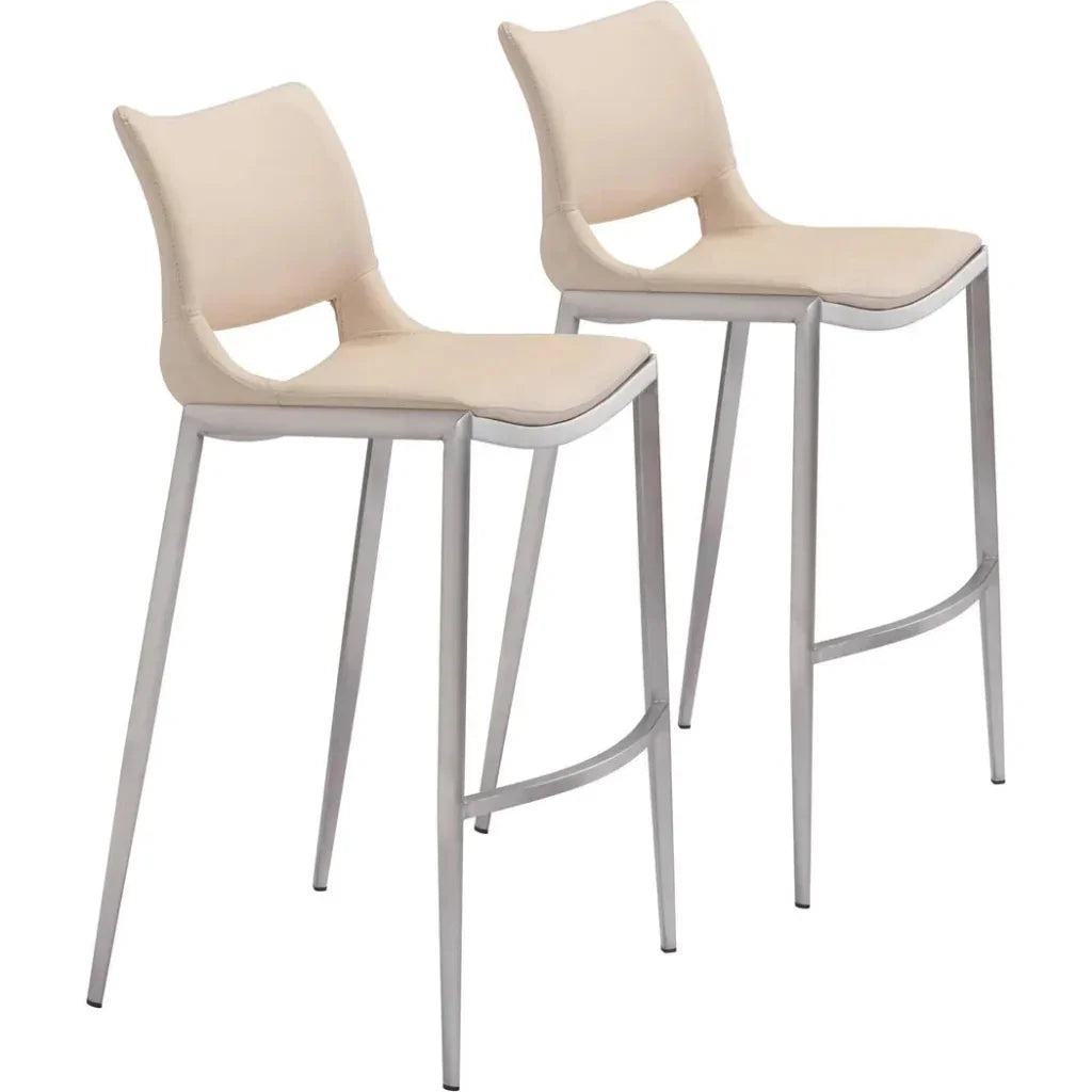 Ace Light Pink & Silver Bar Chair (Set of 2)