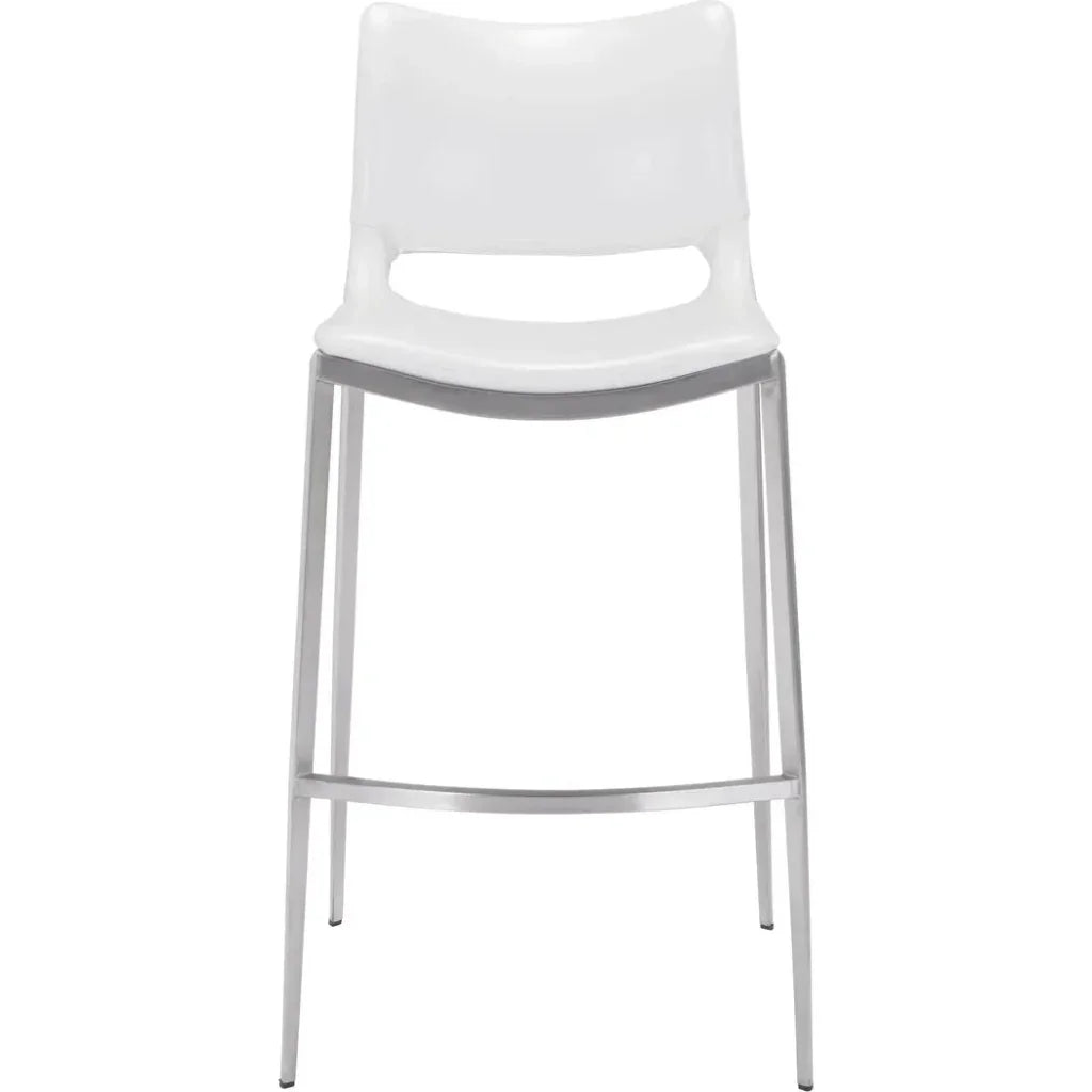 Ace White & Silver Bar Chair (Set of 2)