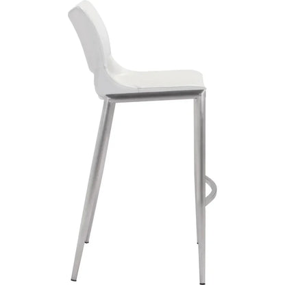 Ace White & Silver Bar Chair (Set of 2)