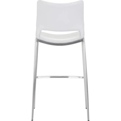 Ace White & Silver Bar Chair (Set of 2)
