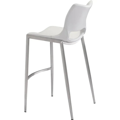 Ace White & Silver Bar Chair (Set of 2)