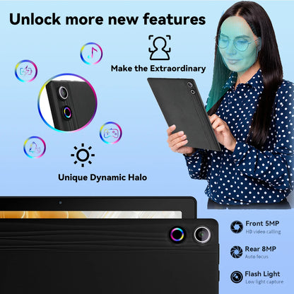 A10L 10 Inch Android 14 Tablet Face Unlock HD IPS Screen Octa-Core 12GB+64GB Protective Case Stylus Keyboard Mouse Headphones