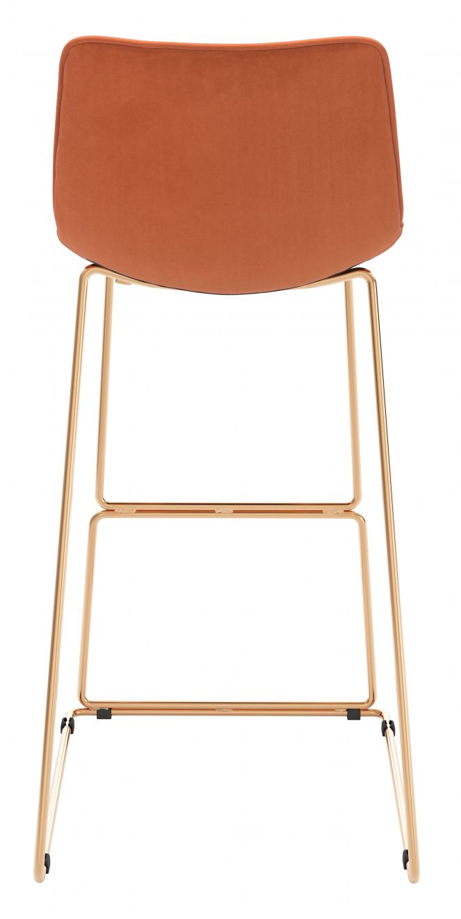 Adele Orange Fabric Barstool 2PC