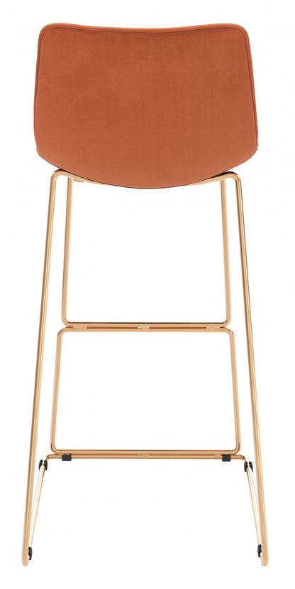Adele Orange Fabric Barstool 2PC