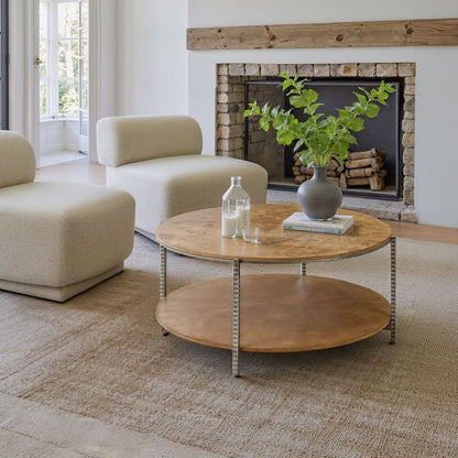 Adna Wood Top Brown Coffee Table