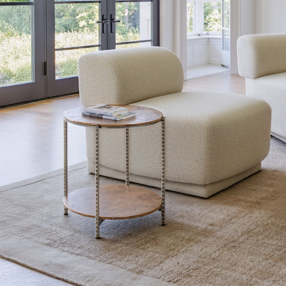 Adna Wood Top Brown Side Table