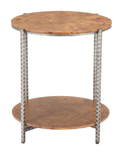 Adna Wood Top Brown Side Table