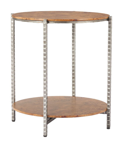 Adna Wood Top Brown Side Table