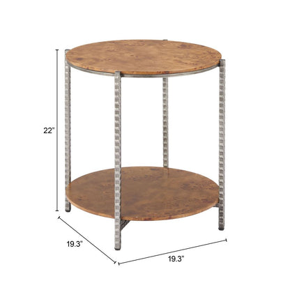 Adna Wood Top Brown Side Table