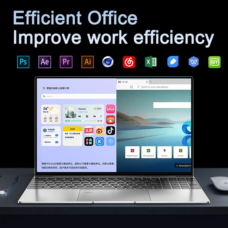 New 15.6" Laptop Intel Core i9-9880H 32GB 2TB Gaming PC Ultra Slim Office Study Computer PC Windows 11 Pro 1920*1080 HD