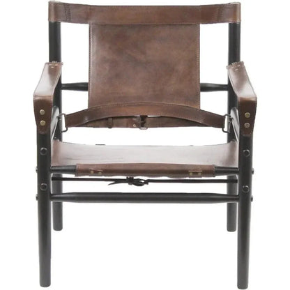 Karly African Tobacco Leather Accent Chair