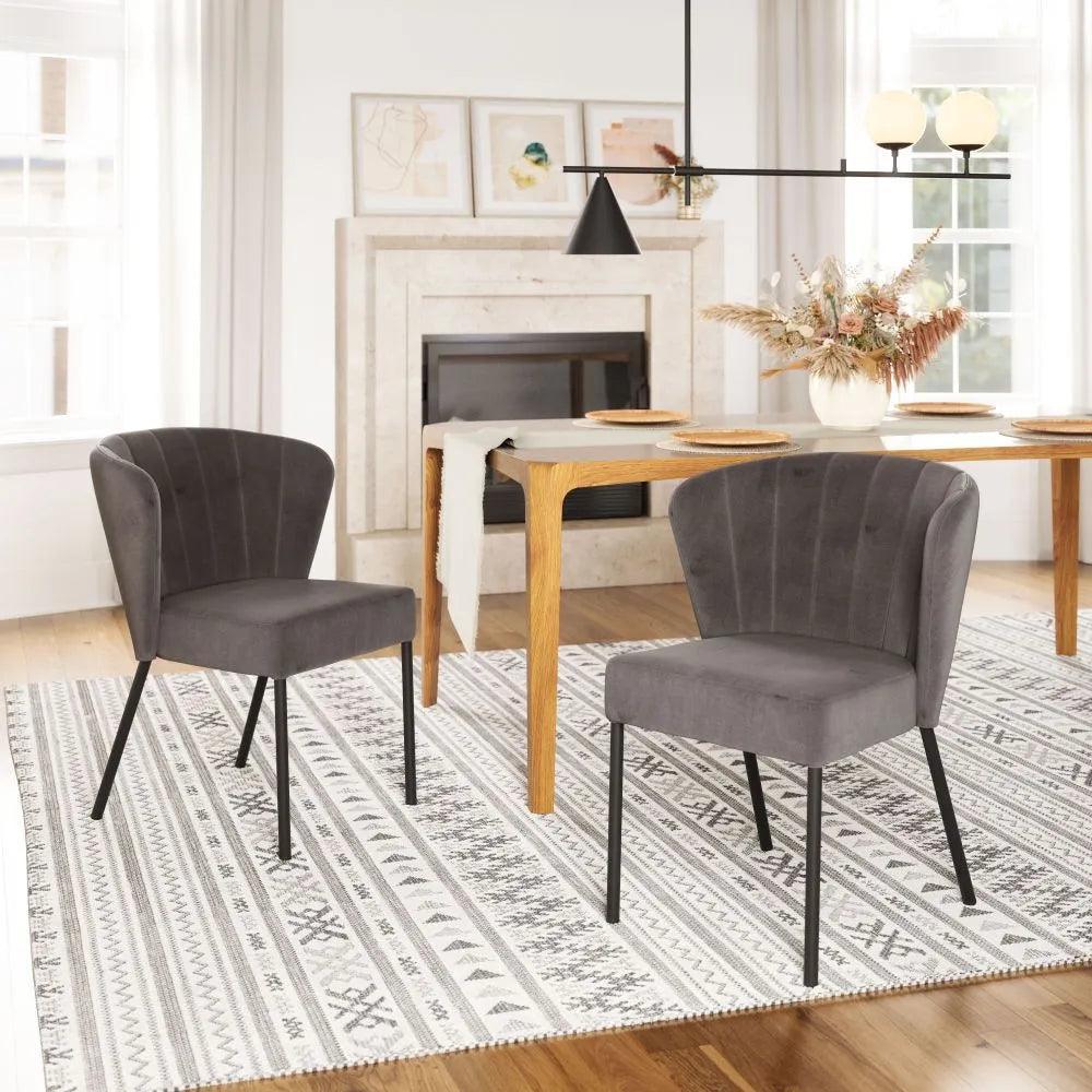 Aimee Performance Fabric Armless Dining Chair 2PC