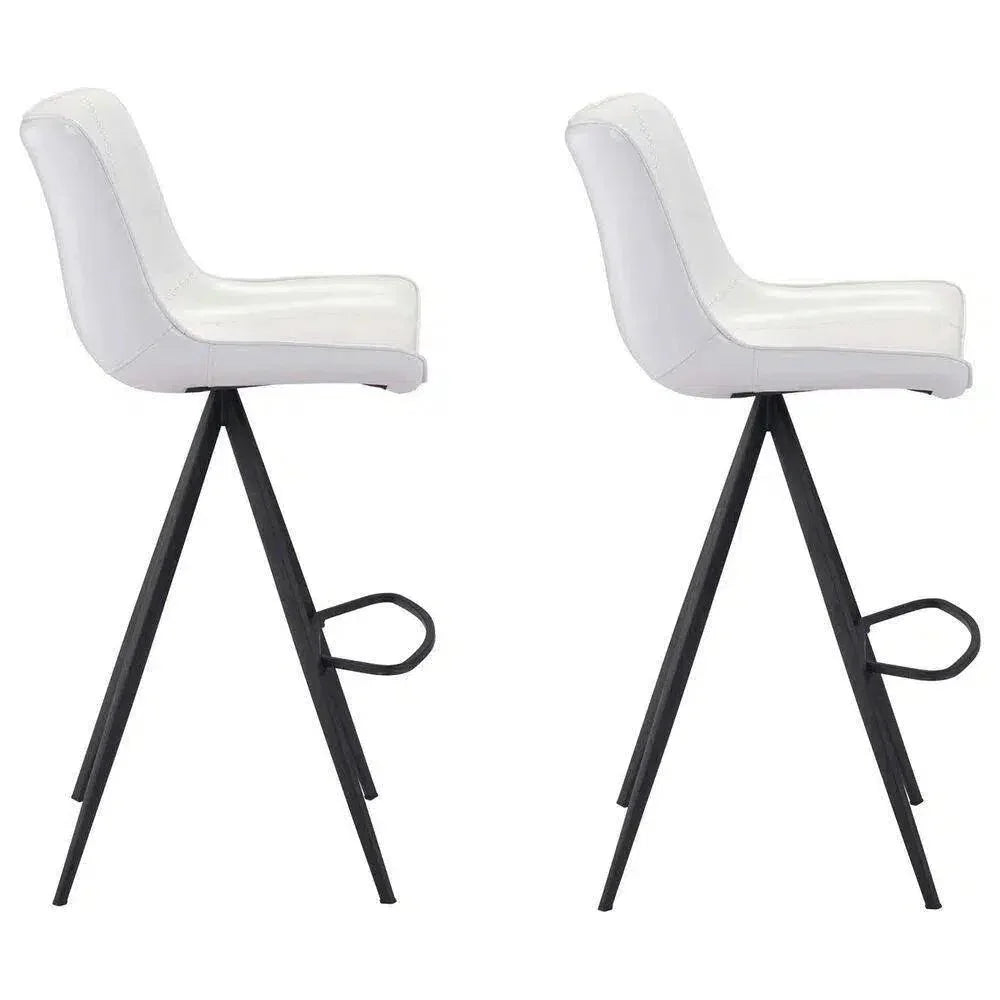 Aki White & Walnut Bar Chair (Set of 2)