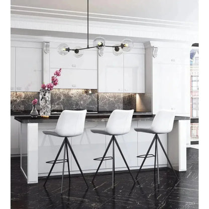 Aki White & Walnut Bar Chair (Set of 2)