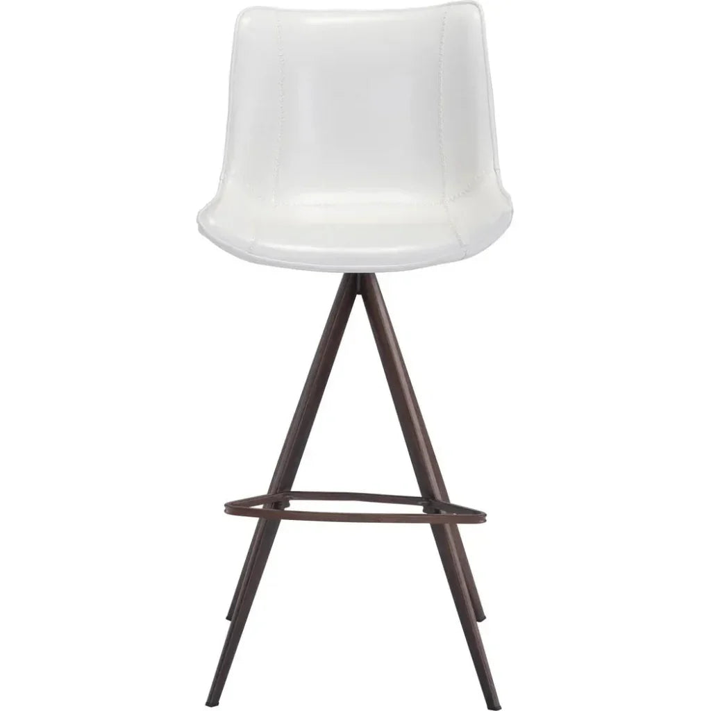 Aki White & Walnut Bar Chair (Set of 2)