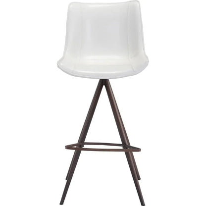 Aki White & Walnut Bar Chair (Set of 2)