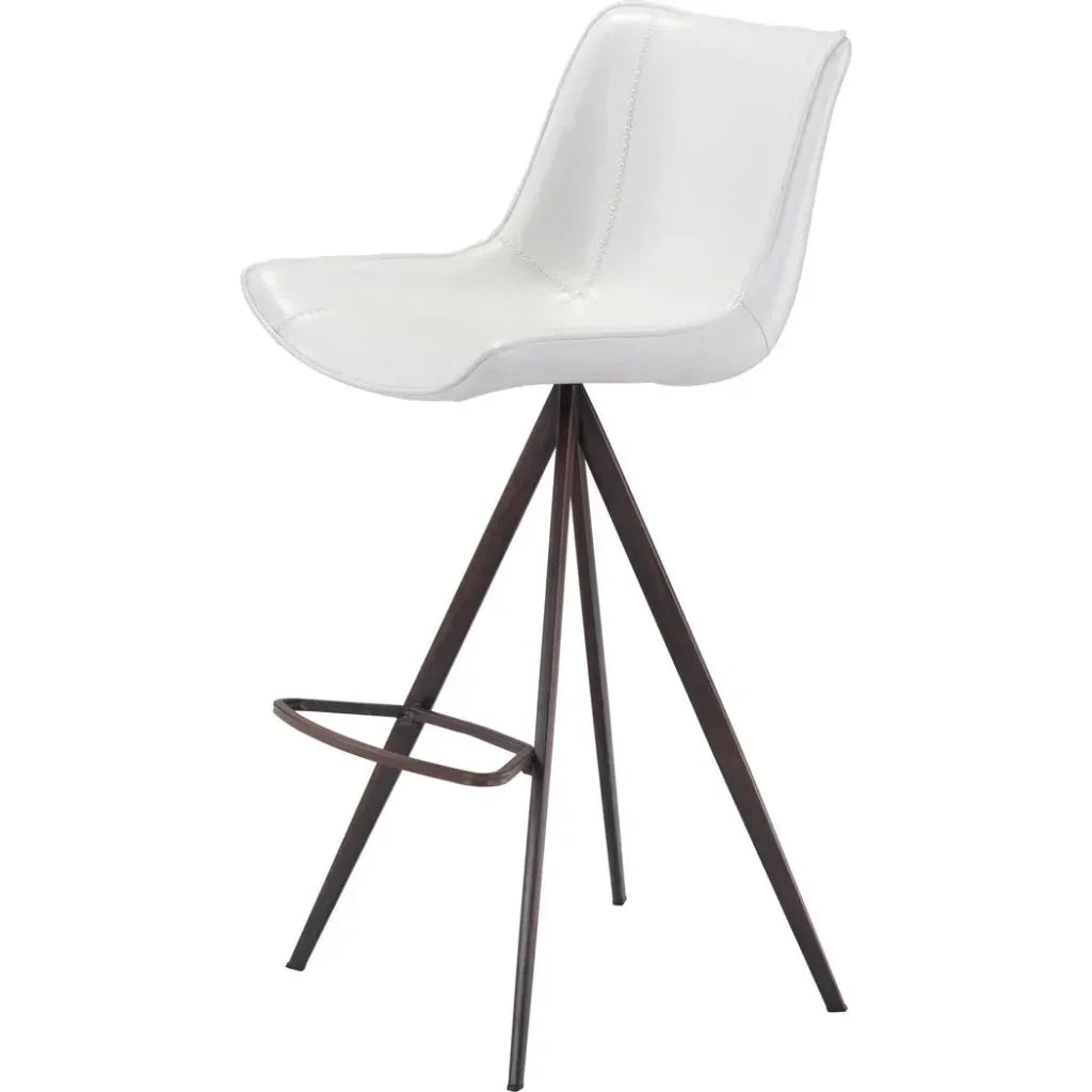 Aki White & Walnut Bar Chair (Set of 2)
