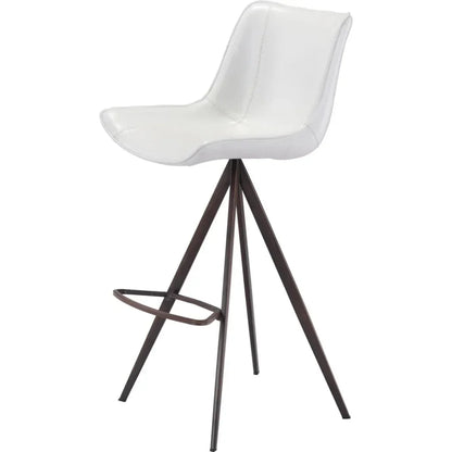 Aki White & Walnut Bar Chair (Set of 2)
