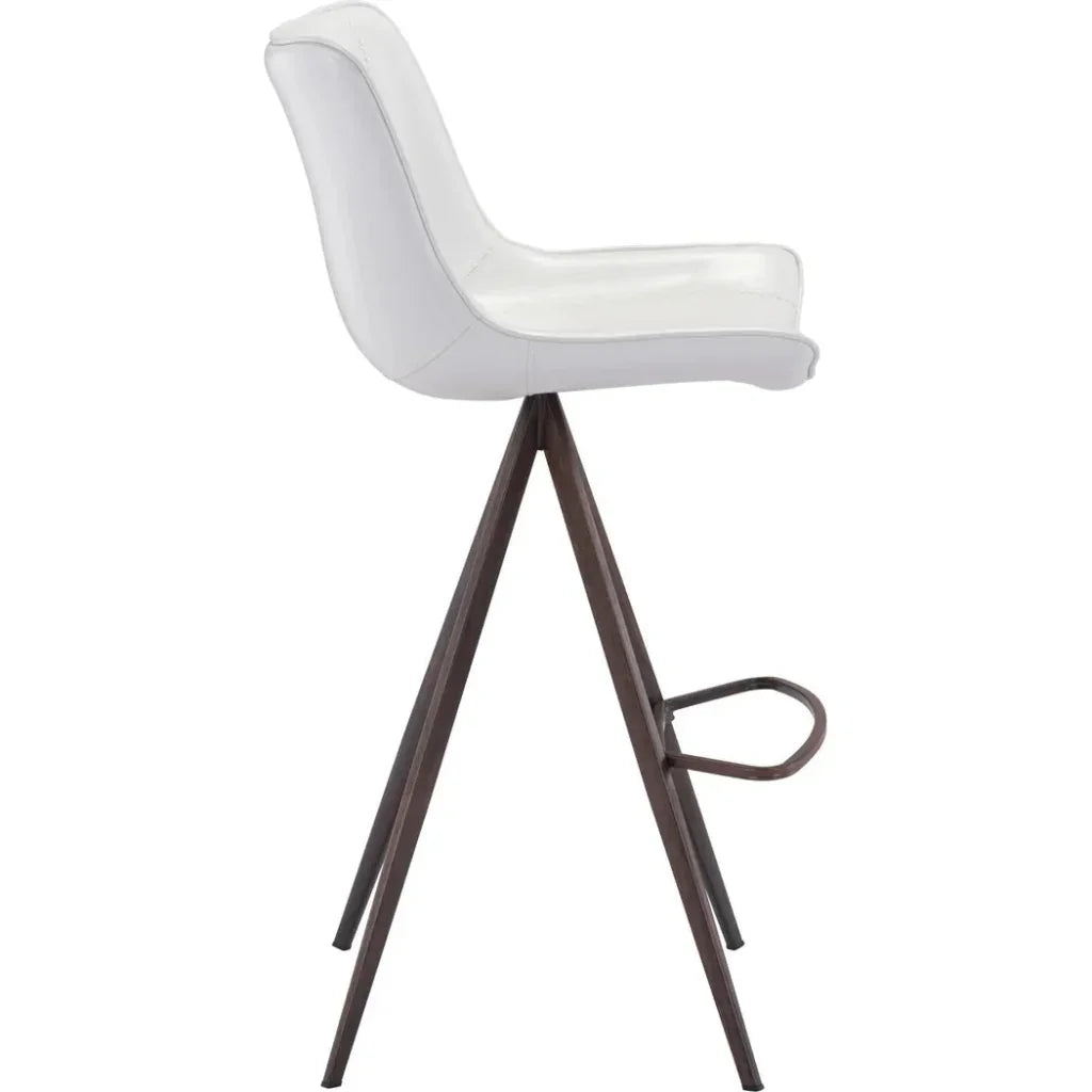 Aki White & Walnut Bar Chair (Set of 2)