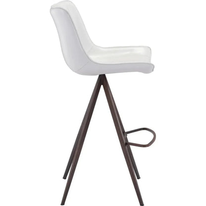 Aki White & Walnut Bar Chair (Set of 2)