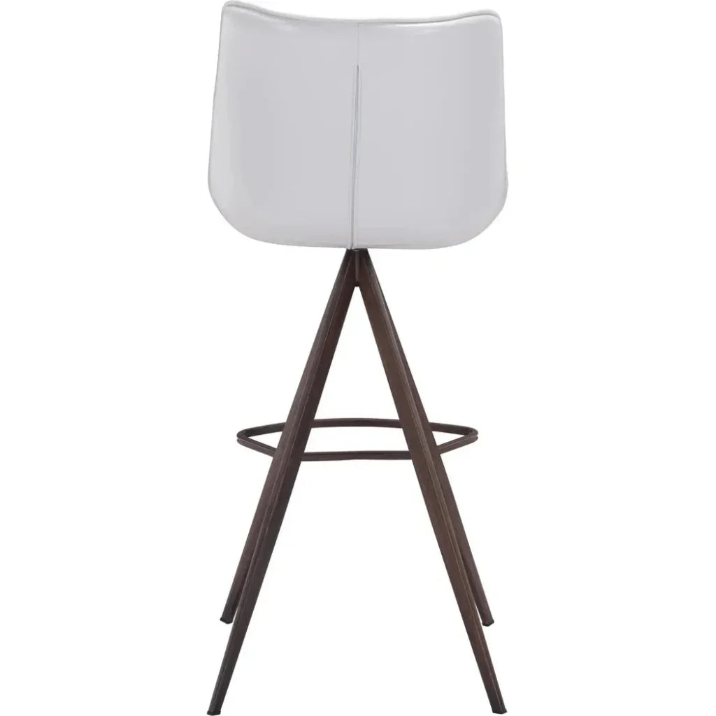 Aki White & Walnut Bar Chair (Set of 2)