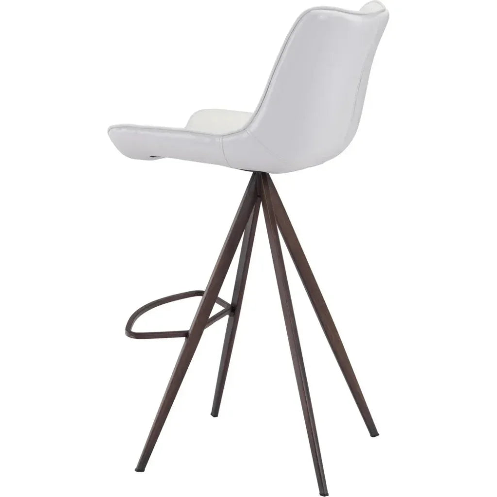 Aki White & Walnut Bar Chair (Set of 2)