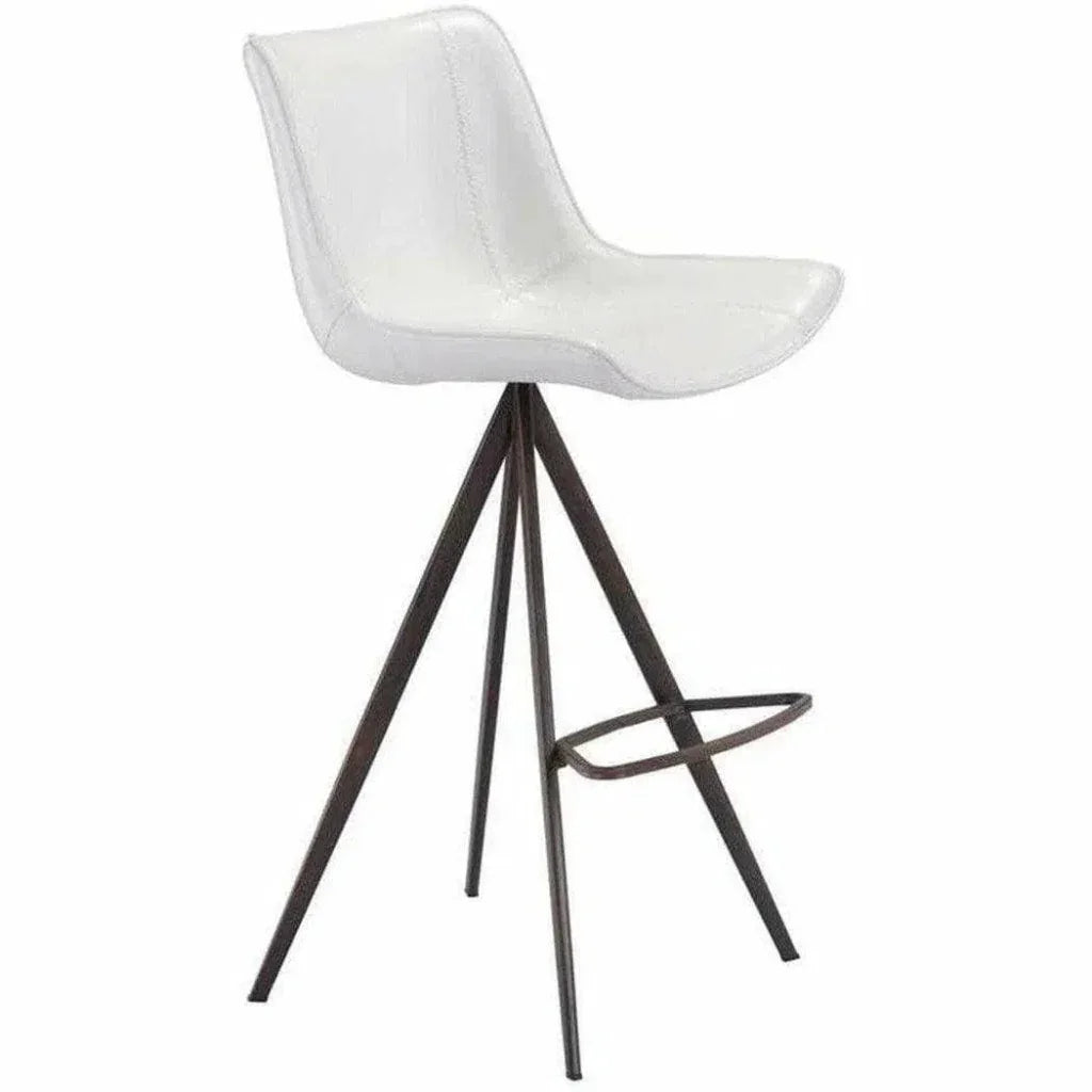 Aki White & Walnut Bar Chair (Set of 2)